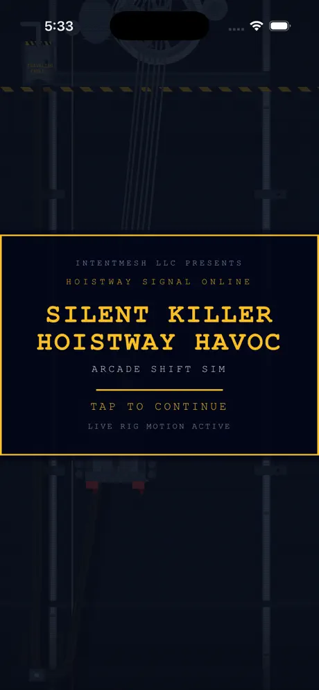 Title screen: Silent Killer Hoistway Havoc